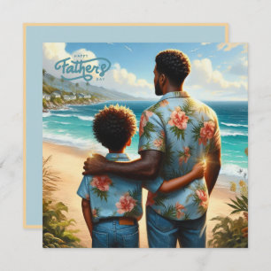 Vatertag Beach Bond Ethnischer Vater & Sohn