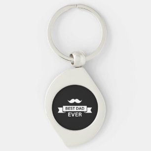 Vatertag BEST VATER JE Typo mit Mustache Schlüsselanhänger