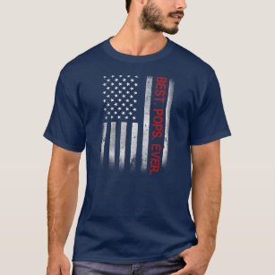 Vatertag Beste Pop mit US-amerikanischer Flagge T-Shirt
