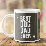 Vatertag Bester Hund Vater je Foto Jumbo-Tasse<br><div class="desc">Jeder Mann mit einem Hund wird diese Tasse Liebe haben.</div>