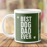 Vatertag Bester Hund Vater je Foto Jumbo-Tasse<br><div class="desc">Jeder Mann mit einem Hund wird diese Tasse Liebe haben.</div>