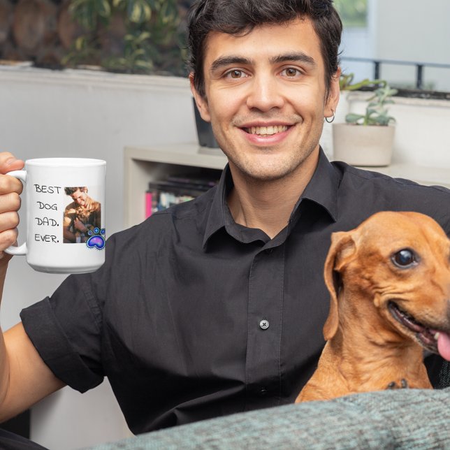 Vatertag Bester Hund Vater je Foto Paw Kaffeetasse (Von Creator hochgeladen)