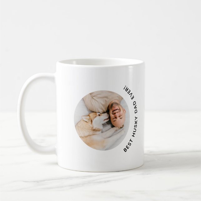 Vatertag Bester Husky Hund Vater Custom Foto Kaffeetasse (Links)
