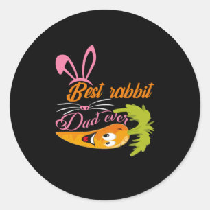 Vatertag Bester Kaninchen-Vater je Runder Aufkleber