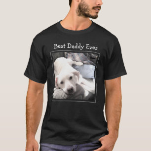 Vatertag Bester Papa je Niedliches Welpenhund-Foto T-Shirt
