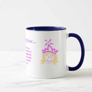 Vatertag "Bester Papa je" Rosa Prinzessin-Geschenk Tasse