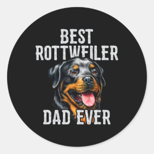 Vatertag. Bester Rottweiler Vater je Hund Vater Runder Aufkleber