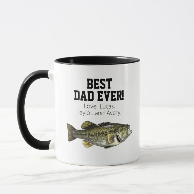 Vatertag Bester Vater Bass Angelnade Tasse (Links)