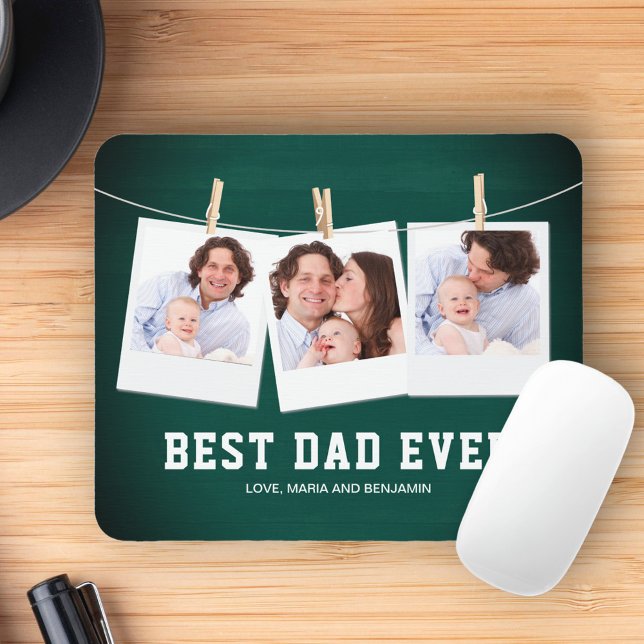 Vatertag | Bester Vater je 3 FotoCollage Mousepad (Von Creator hochgeladen)