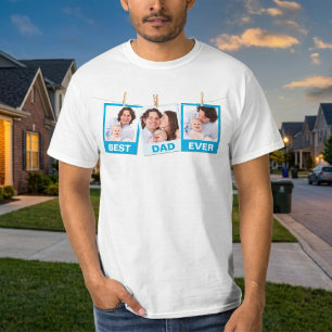 Vatertag Bester Vater je 3 FotoCollage T-Shirt