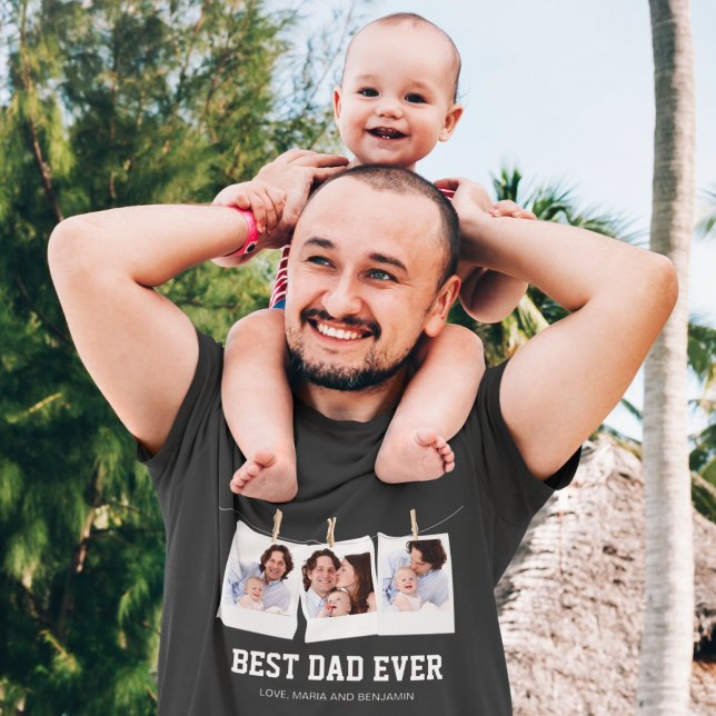 Vatertag | Bester Vater je 3 FotoCollage T-Shirt (Von Creator hochgeladen)