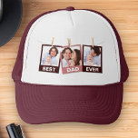 Vatertag | Bester Vater je 3 FotoCollage Truckerkappe<br><div class="desc">Laden Sie Ihre Lieblings-Fotos hoch,  um Ihr eigenes personalisiertes Vatertagsgeschenk zu machen.</div>