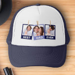 Vatertag | Bester Vater je 3 FotoCollage Truckerkappe<br><div class="desc">Laden Sie Ihre Lieblings-Fotos hoch,  um Ihr eigenes personalisiertes Vatertagsgeschenk zu machen.</div>