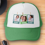 Vatertag | Bester Vater je 3 FotoCollage Truckerkappe<br><div class="desc">Laden Sie Ihre Lieblings-Fotos hoch,  um Ihr eigenes personalisiertes Vatertagsgeschenk zu machen.</div>