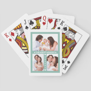 Vatertag Bester Vater je Familienfoto Collage Spielkarten