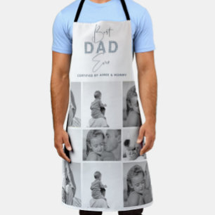 Vatertag Bester Vater je Foto Collage Blue Schürze