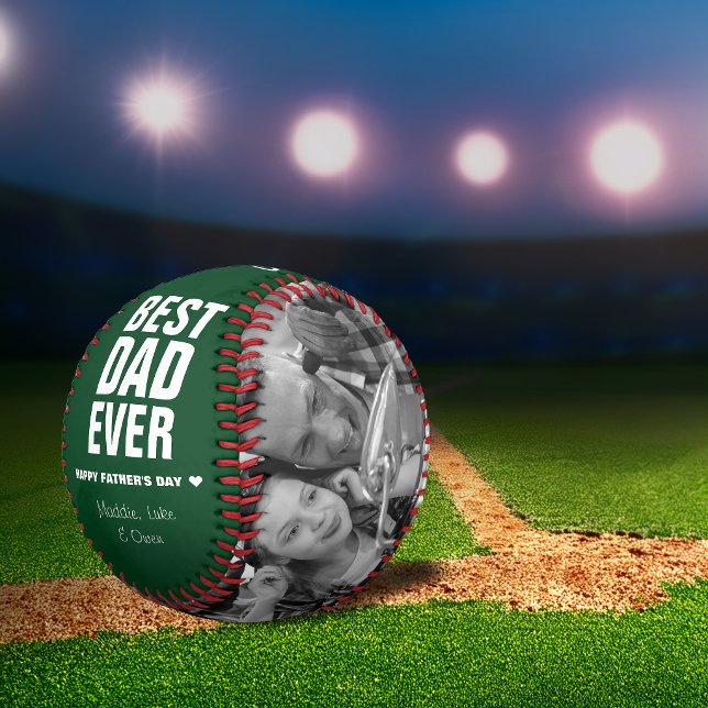 Vatertag Bester Vater je Fotos Personalisiert Baseball (Father's Day Best Dad Ever Photos Personalized Baseball)