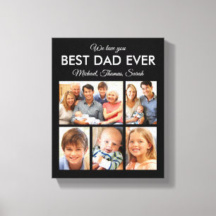 Vatertag Bester Vater je Trendy FotoCollage Leinwanddruck