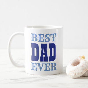 Vatertag Bester Vater je Zitat Blaue Typografie Kaffeetasse