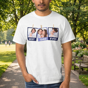 Vatertag Bester Vater überhaupt 3 Foto-Collage T-Shirt
