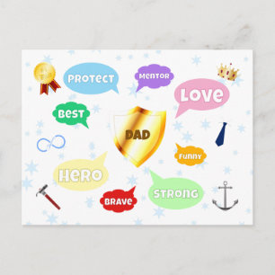 Vatertag Bester Vater Word Wolken King Crown Liebe Postkarte