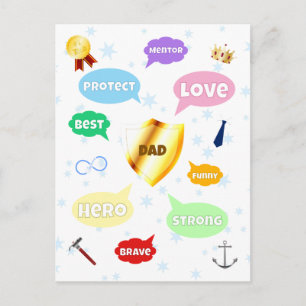 Vatertag Bester Vater Word Wolken King Crown Liebe Postkarte