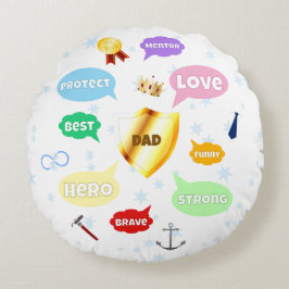 Vatertag Bester Vater Word Wolken King Crown Liebe Rundes Kissen