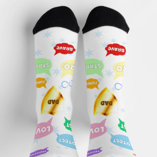 Vatertag Bester Vater Word Wolken King Crown Liebe Socken