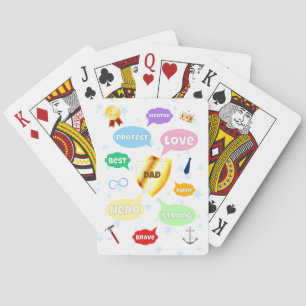 Vatertag Bester Vater Word Wolken King Crown Liebe Spielkarten