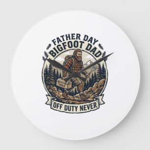 Vatertag Bigfoot Dad Shirt Dad-Modus in the Wild Große Wanduhr