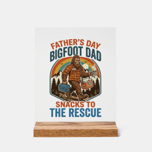 Vatertag Bigfoot Dad Shirt Kinder großziehen wie e Acrylschild