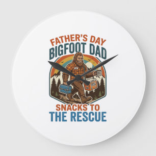 Vatertag Bigfoot Dad Shirt Kinder großziehen wie e Große Wanduhr