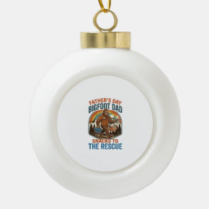 Vatertag Bigfoot Dad Shirt Kinder großziehen wie e Keramik Kugel-Ornament
