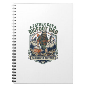 Vatertag Bigfoot Dad Shirt Mythologischer Familien Notizblock
