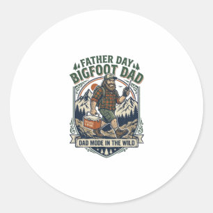 Vatertag Bigfoot Dad Shirt Mythologischer Familien Runder Aufkleber