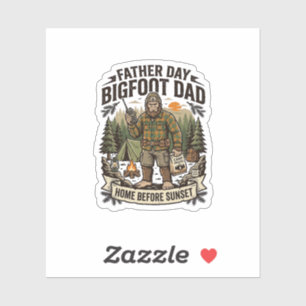 Vatertag Bigfoot Dad Shirt Woodland Papa Retro G Aufkleber