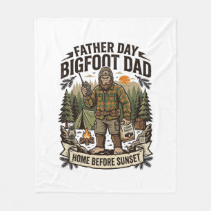 Vatertag Bigfoot Dad Shirt Woodland Papa Retro G Fleecedecke