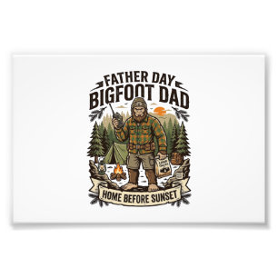 Vatertag Bigfoot Dad Shirt Woodland Papa Retro G Fotodruck