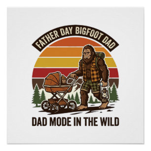 Vatertag Bigfoot Papa Shirt Camping Legende Vater Poster