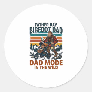 Vatertag Bigfoot Papa Shirt Camping Legende Vater Runder Aufkleber