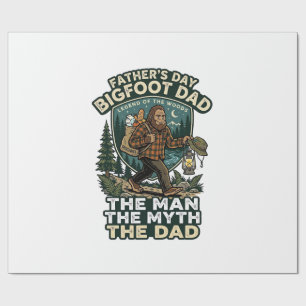 Vatertag Bigfoot Papa Shirt Stark Ruhig Zuverlässi Geschenkpapier