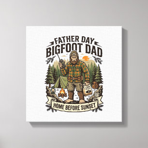 Vatertag Bigfoot Papa Shirt Woodland Papa Retro G Leinwanddruck