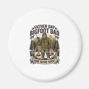 Vatertag Bigfoot Papa Shirt Woodland Papa Retro G Magnet