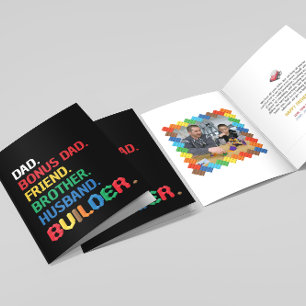 Vatertag Bonus Vater, Stepdad, Brick Builder Feiertagskarte