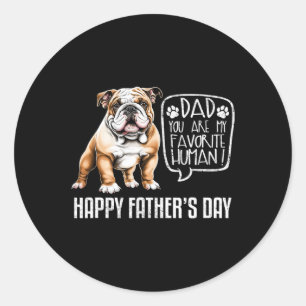 Vatertag Bulldogge Vater Sie sind mein Liebling Me Runder Aufkleber