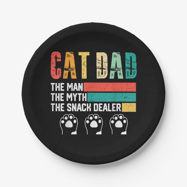 Vatertag Cat Vater Pappteller (Vorderseite)