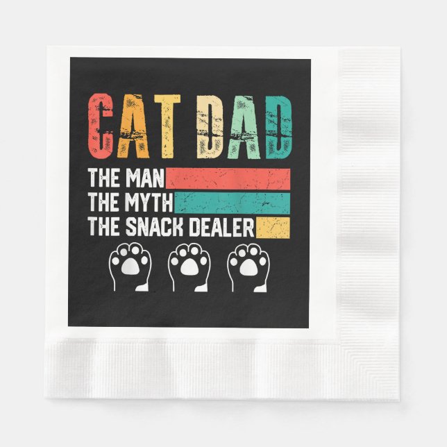 Vatertag Cat Vater Serviette (Vorderseite)