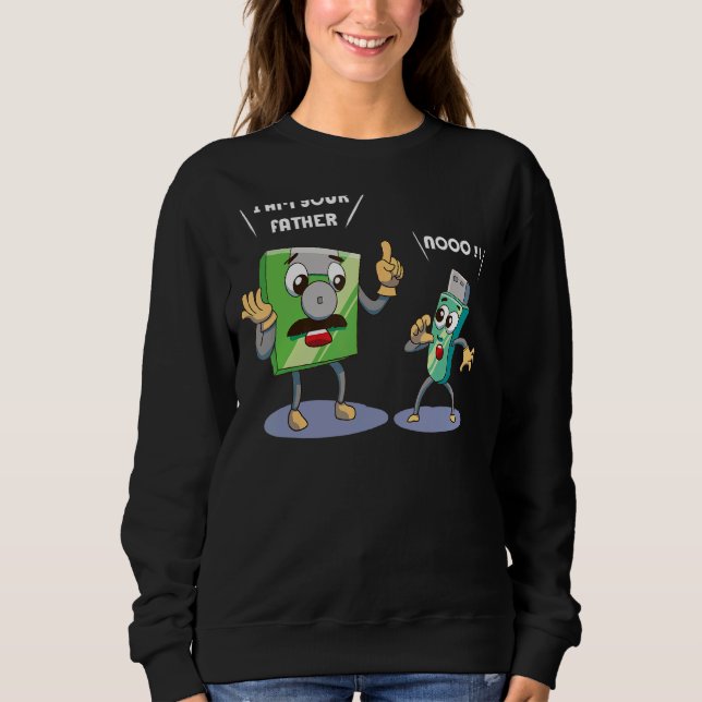 Vatertag Code binäre Coding Computer Hacker Ge Sweatshirt (Vorderseite)