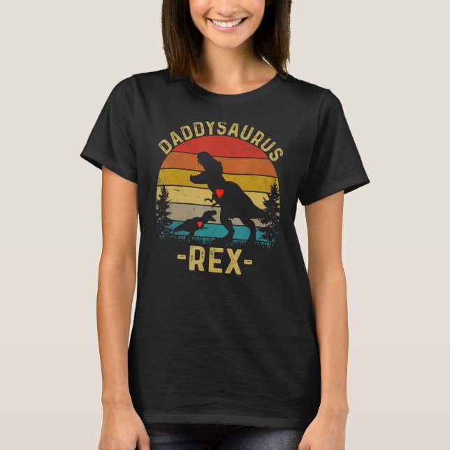 Vatertag Daddysaurus Dinosaurier Daddy Rex Saurus T-Shirt (Vorderseite)