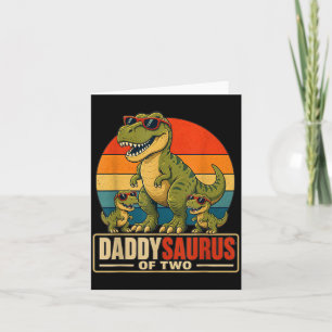 Vatertag Daddysaurus Vater Von Zwei Dinosaurier Fa Karte